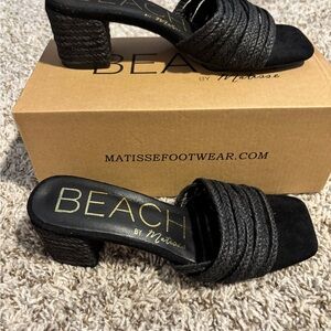 Matisse Black Textured Heels